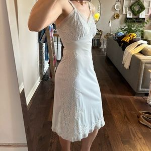 075: Vintage light blue lace slip dress